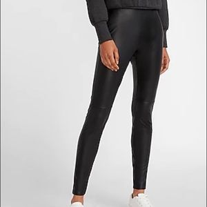 Express Super High waisted Vegan Leather Seemed Leggings